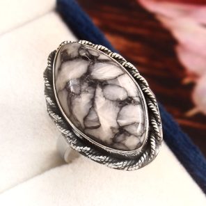 Pinolite Ring Size US 6 925 Sterling Silver (RS24-89)