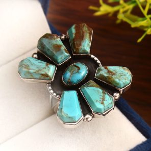 Antic Mohave Turquoise Ring Size US 10 925 Sterling Silver (RS24-101)