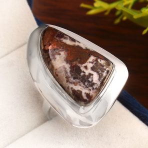 Copper Dolomite Ring Size US 8 925 Sterling Silver (RS24-95)