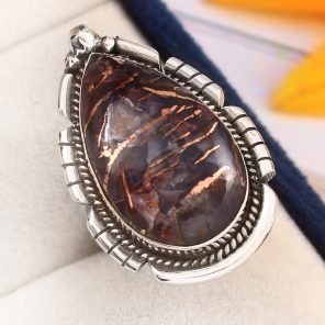 Copper Chrysocolla Ring Size US 7 925 Sterling Silver (RS105-306)