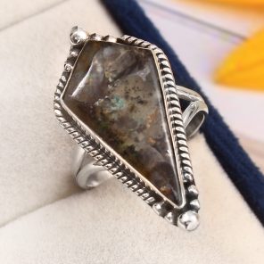 Copper Chrysocolla Ring Size US 7 925 Sterling Silver (RS105-304)