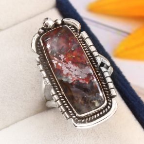 Copper Chrysocolla Ring Size US 7 925 Sterling Silver (RS105-308)