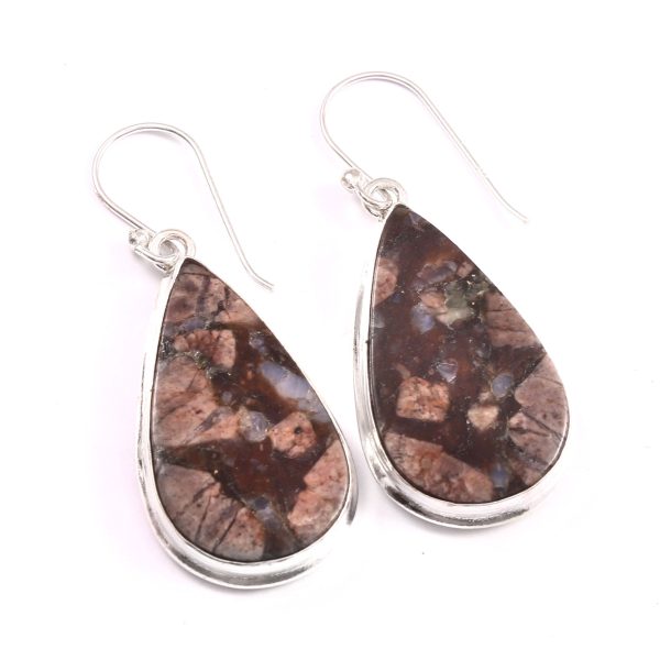 Que Sera Jasper 1.5" Sterling Silver Earring 925 (RSEXT65-24)