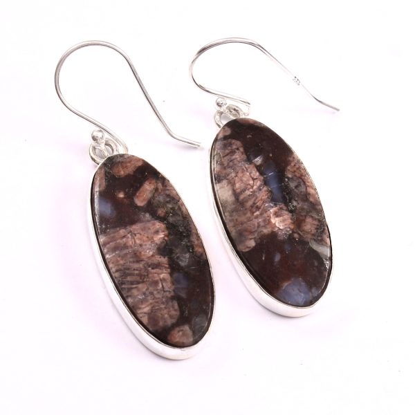Que Sera Jasper 1.5" Sterling Silver Earring 925 (RSEXT65-25)