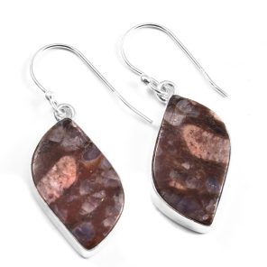 Que Sera Jasper 1.5" Sterling Silver Earring 925 (RSEXT65-32)