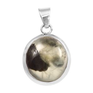 Prehnite 1.25" Sterling Silver Pendant 925 (RSEXT65-35)