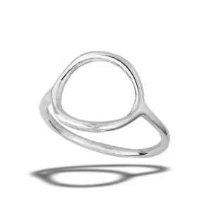 Plain Modern High Polish Circle Ring 925 Sterling Silver (RS26-98)