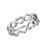 Plain Endless Inverted Heart Ring 925 Sterling Silver (RS26-100)