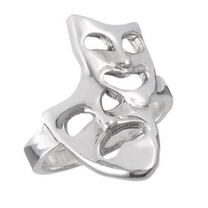 Plain Comedy Tragedy Ring 925 Sterling Silver (RS26-101)