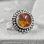 Amber 925 Sterling Silver Ring (REXT52-7)