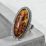 Amber 925 Sterling Silver Ring (REXT52-13)