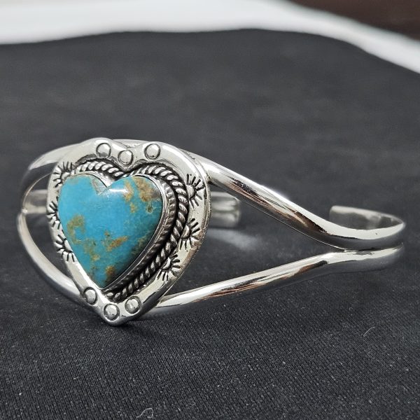 Kingman Turquoise Southwest Style 925 Sterling Silver Bangle Cuff (RSB2-118) - Image 2