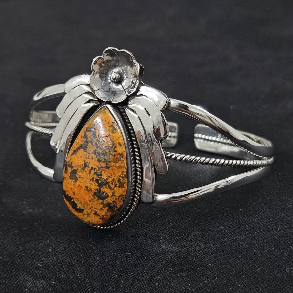 Bumble Bee Jasper Southwest Style 925 Sterling Silver Bangle Cuff (RSB2-112) - Image 3