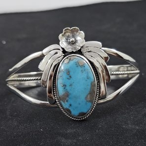 Morenci Turquoise Southwest Style 925 Sterling Silver Bangle Cuff (RSB2-116)
