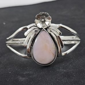 Pink Opal Southwest Style 925 Sterling Silver Bangle Cuff (RSB2-100)