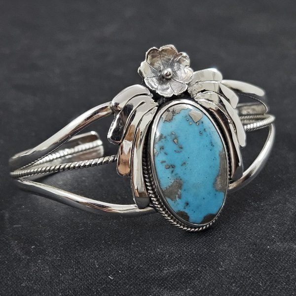 Morenci Turquoise Southwest Style 925 Sterling Silver Bangle Cuff (RSB2-116) - Image 3