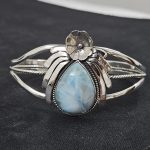 Larimar Southwest Style 925 Sterling Silver Bangle Cuff (RSB2-97)