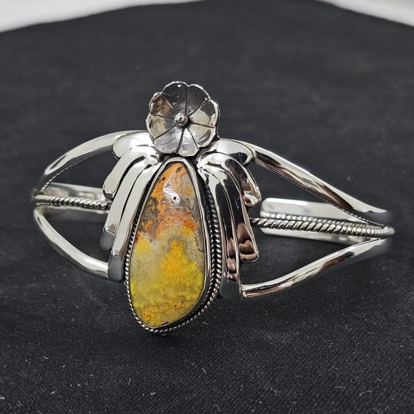 Bumble Bee Jasper Southwest Style 925 Sterling Silver Bangle Cuff (RSB2-102) - Image 3