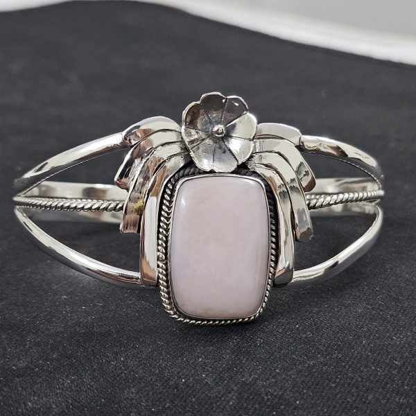 Pink Opal Southwest Style 925 Sterling Silver Bangle Cuff (RSB2-99)