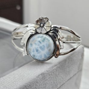 Larimar Southwest Style 925 Sterling Silver Bangle Cuff (RSB2-95)