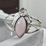 Pink Opal Southwest Style 925 Sterling Silver Bangle Cuff (RSB2-98)