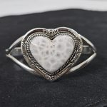 Natrolite (Pink Larimar) Southwest Style 925 Sterling Silver Bangle Cuff (RSB2-110)