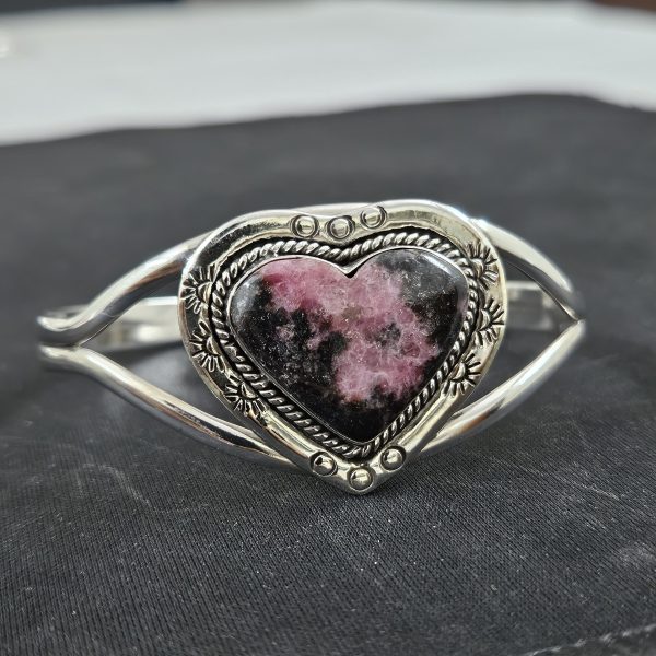 Thulite Southwest Style 925 Sterling Silver Bangle Cuff (RSB2-122)