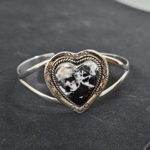 White Buffalo Turquoise Southwest Style 925 Sterling Silver Bangle Cuff (RSB2-108)