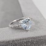 Heart Blue Topaz & White Topaz 925 Sterling Silver Ring ( RSEXT65-11)