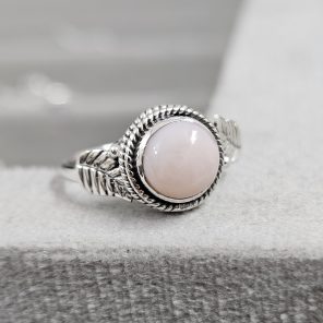 Pink Opal Dainty 925 Sterling Silver Ring (RS100-120)