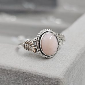 Pink Opal Dainty 925 Sterling Silver Ring (RS100-121)