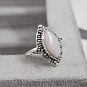 Pink Opal Dainty 925 Sterling Silver Ring (RS100-117)
