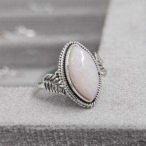 Pink Opal Dainty 925 Sterling Silver Ring (RS100-119)