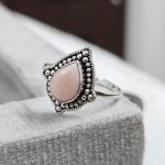 Pink Opal Dainty 925 Sterling Silver Ring (RS100-115)