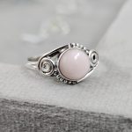 Pink Opal Dainty 925 Sterling Silver Ring (RS100-134)