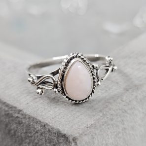 Pink Opal Dainty 925 Sterling Silver Ring (RS100-131)