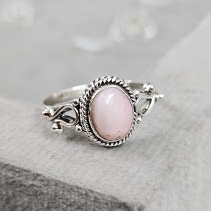 Pink Opal Dainty 925 Sterling Silver Ring (RS100-132)