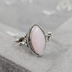 Pink Opal Dainty 925 Sterling Silver Ring (RS100-130)