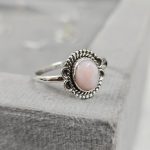 Pink Opal Dainty 925 Sterling Silver Ring (RS100-129)