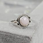 Pink Opal Dainty 925 Sterling Silver Ring (RS100-128)