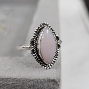 Pink Opal Dainty 925 Sterling Silver Ring (RS100-126)