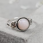 Pink Opal Dainty 925 Sterling Silver Ring (RS100-111)