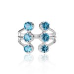 London Blue Topaz Multi Row 925 Sterling Silver Ring (RS112-109)