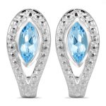 Blue Topaz Serpent 925 Sterling Silver Stud Earring (RS101-11)
