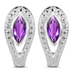 Amethyst Serpent 925 Sterling Silver Stud Earring (RS101-10)