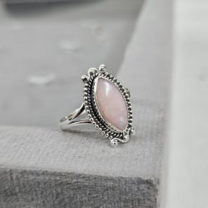 Pink Opal Dainty 925 Sterling Silver Ring (RS100-142)