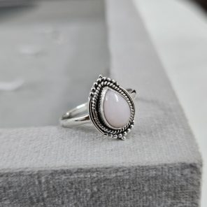 Pink Opal Dainty 925 Sterling Silver Ring (RS100-138)