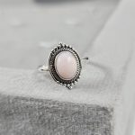 Pink Opal Dainty 925 Sterling Silver Ring (RS100-137)