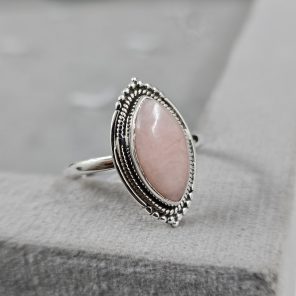 Pink Opal Dainty 925 Sterling Silver Ring (RS100-139)