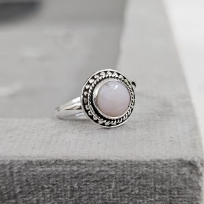 Pink Opal Dainty 925 Sterling Silver Ring (RS100-149)